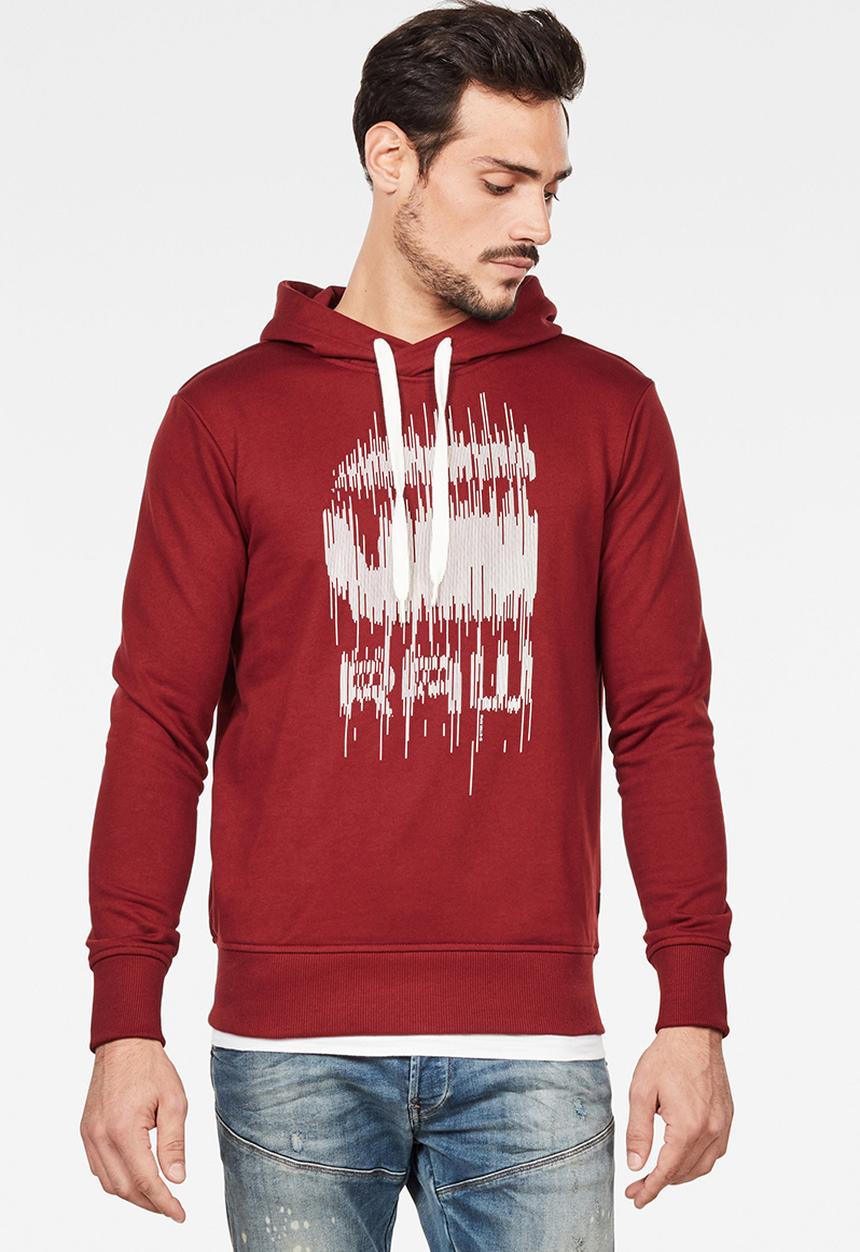 G-STAR - Graphic  long sleeve hoodie  - red