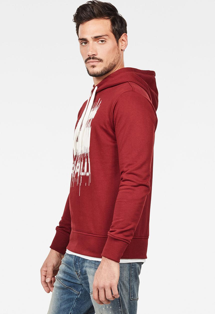 G-STAR - Graphic  long sleeve hoodie  - red