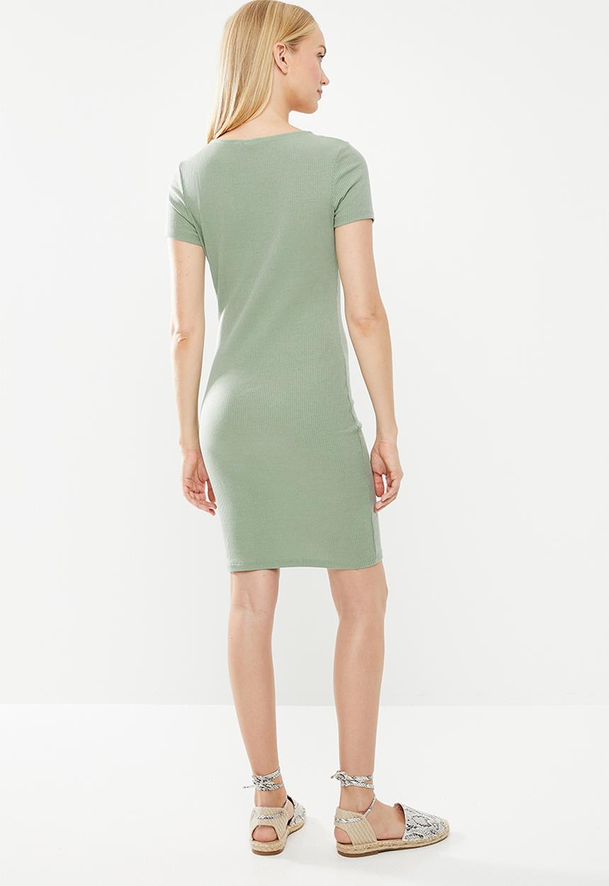 Cotton On - Gabby short sleeve mini dress - green