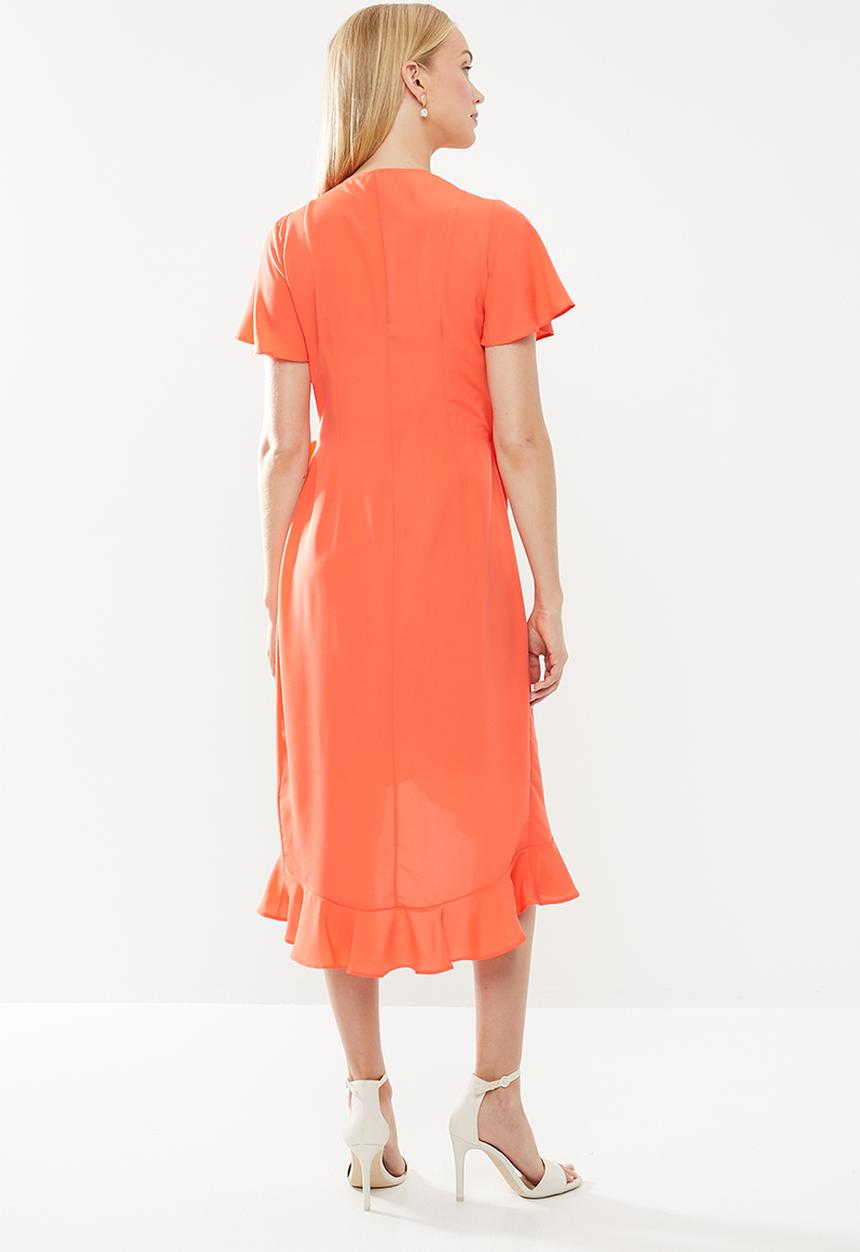 POLO - Darci ruffle dress - orange