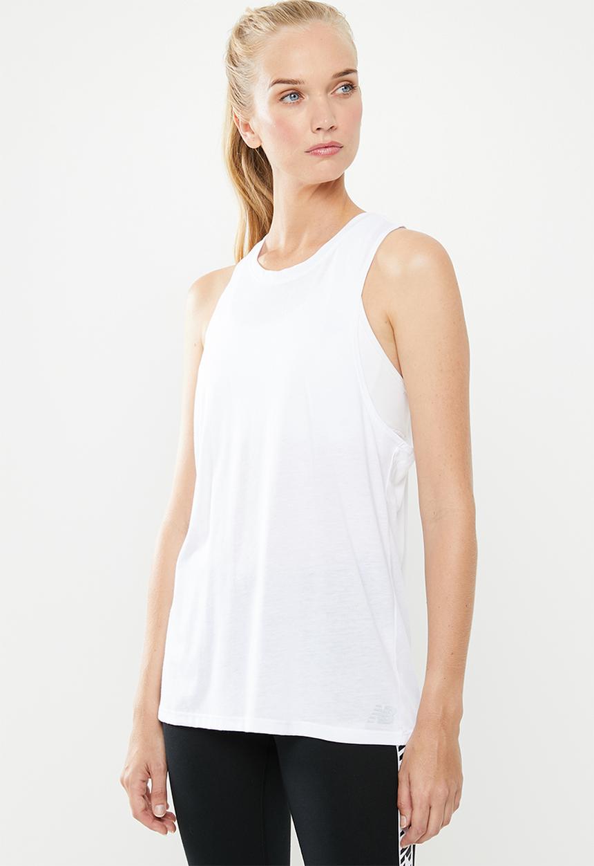 New Balance  - Relentless heather tank  - white