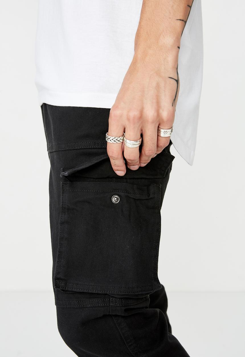 Factorie - Combat cuffed pants - black