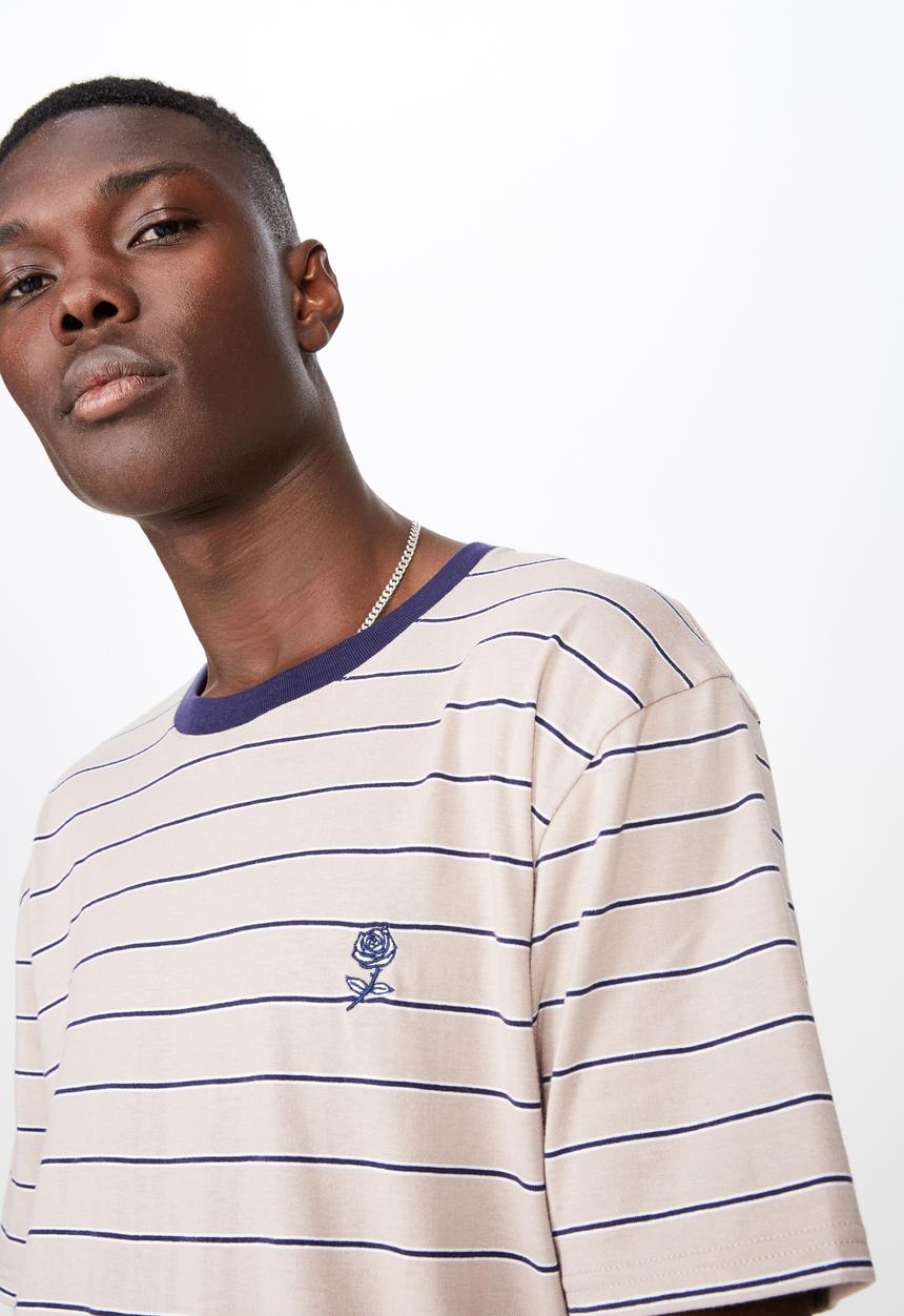 Factorie - Classic embroided stripe tee - multi