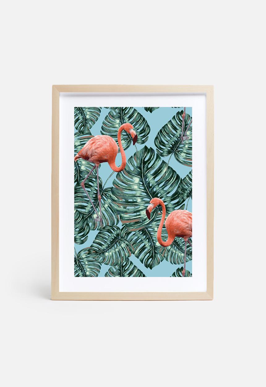 83 Oranges - Whimsical flamingo pattern