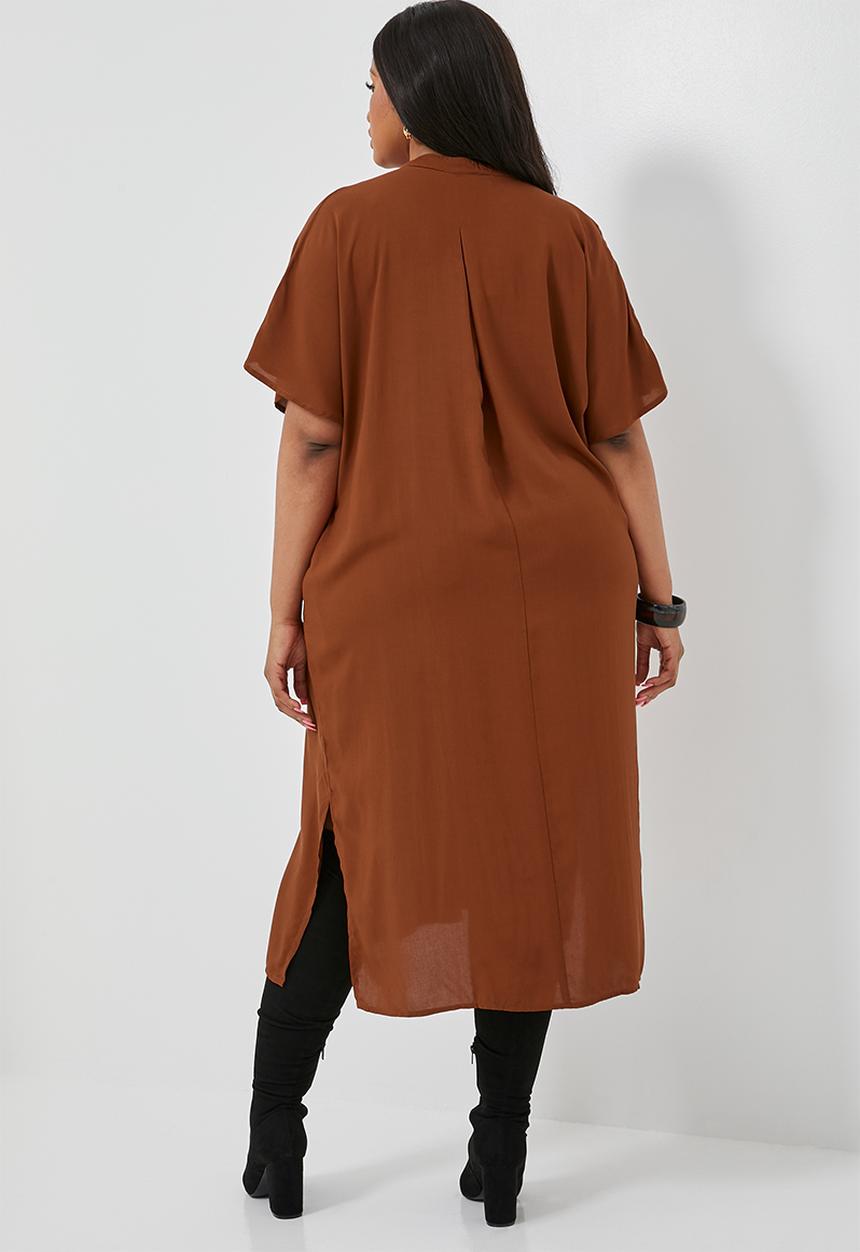 Superbalist - Waist detail kaftan dress - rust