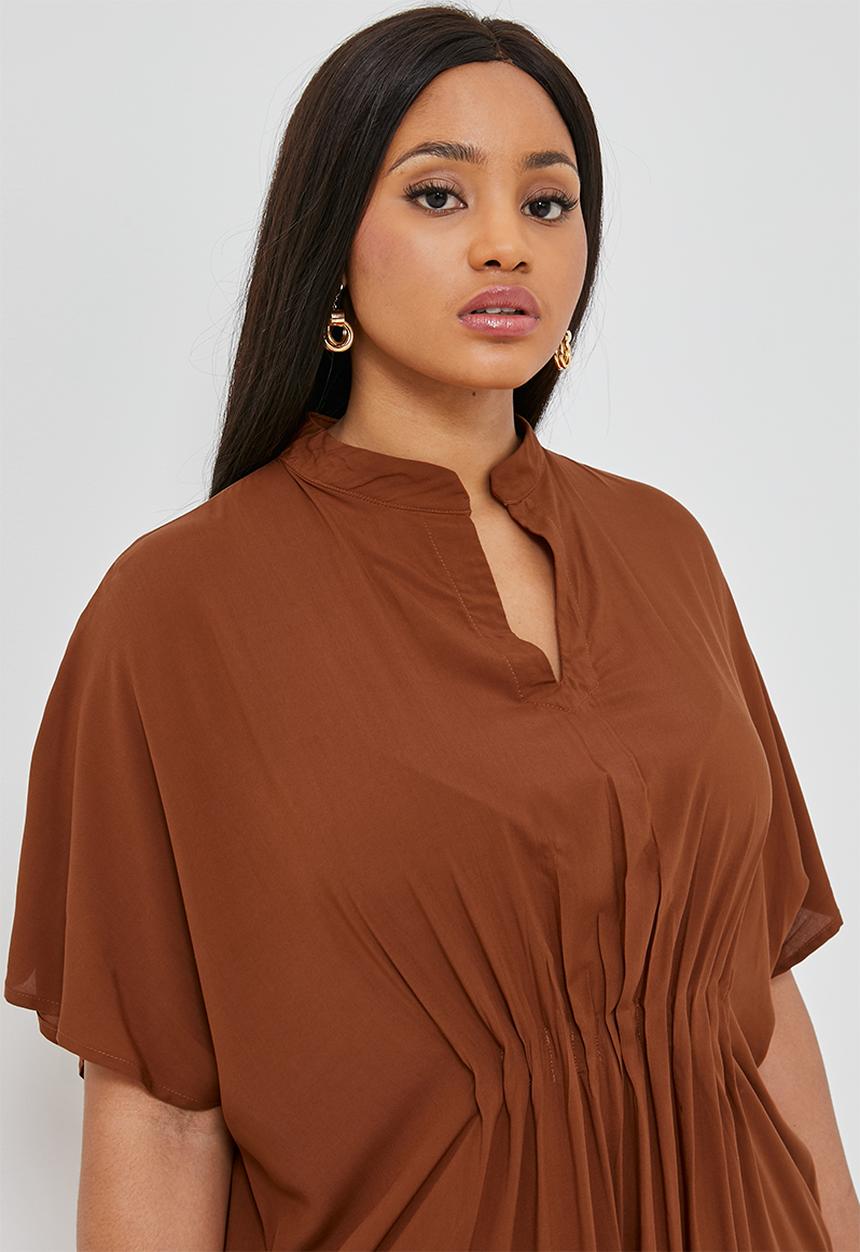 Superbalist - Waist detail kaftan dress - rust