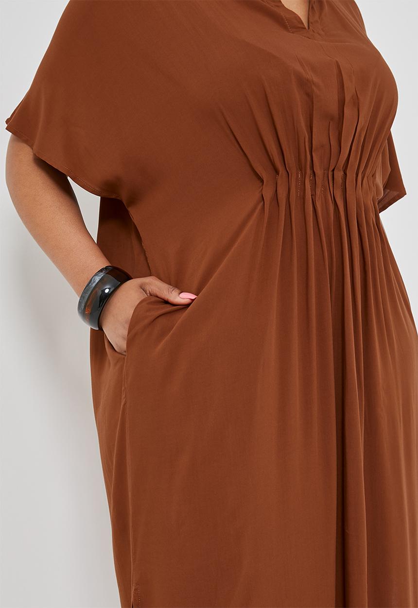 Superbalist - Waist detail kaftan dress - rust