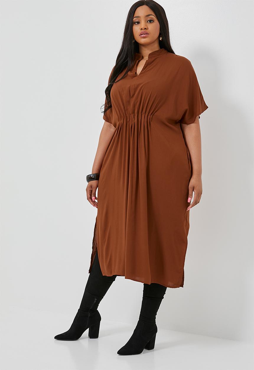 Superbalist - Waist detail kaftan dress - rust