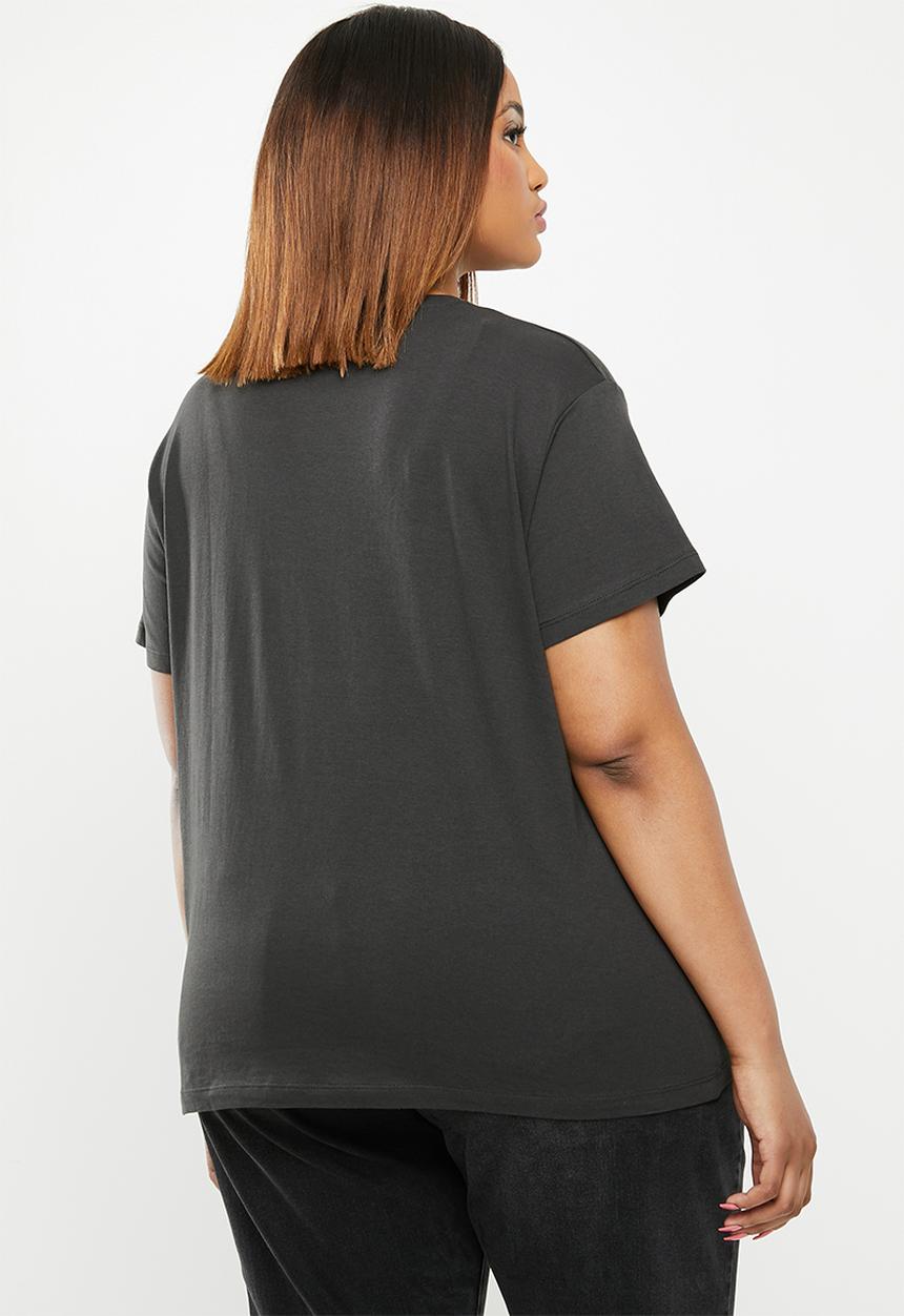 Cotton On - Curve graphic tee inhale exhale - black