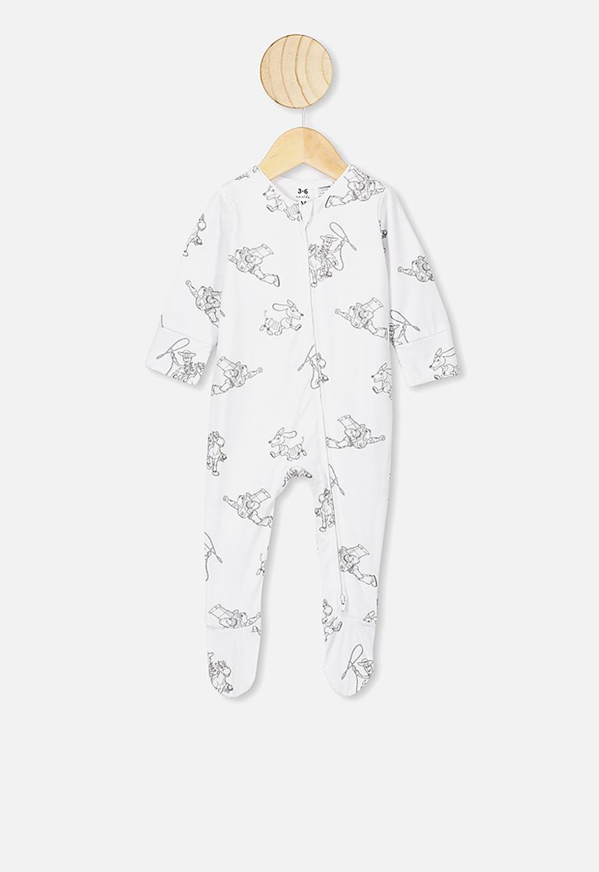 Cotton On - The long sleeve zip romper - white