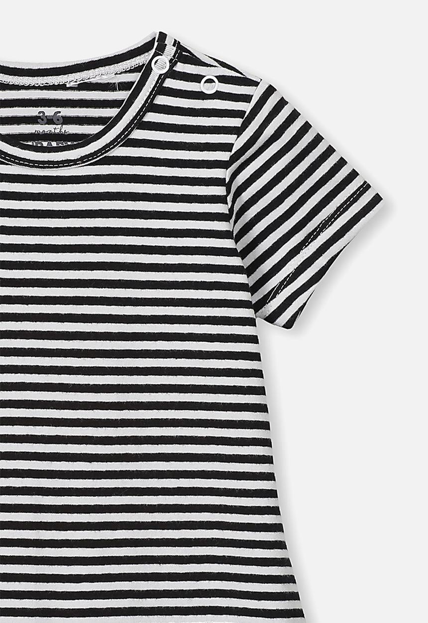 Cotton On - The short sleeve romper - black & white 