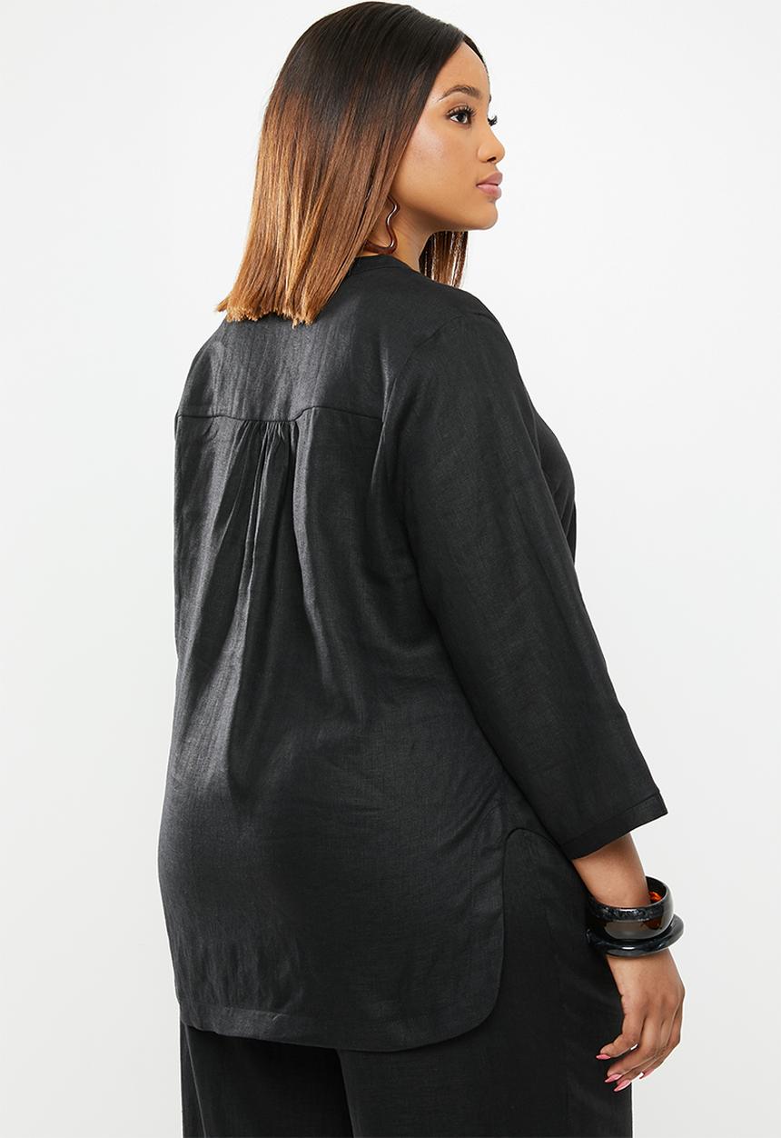 AMANDA LAIRD CHERRY - Plus size Khumo top - black