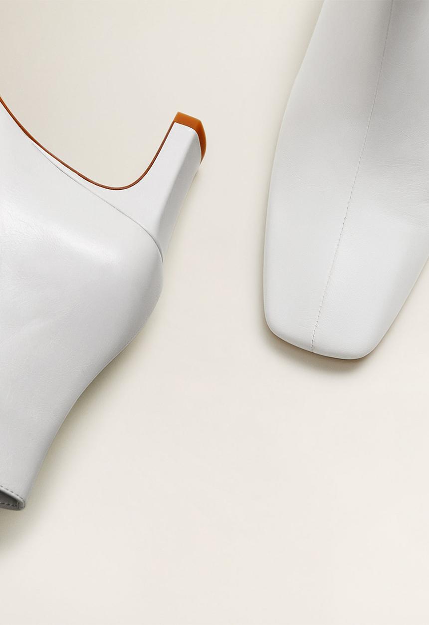 MANGO - Marcus leather ankle boot - white
