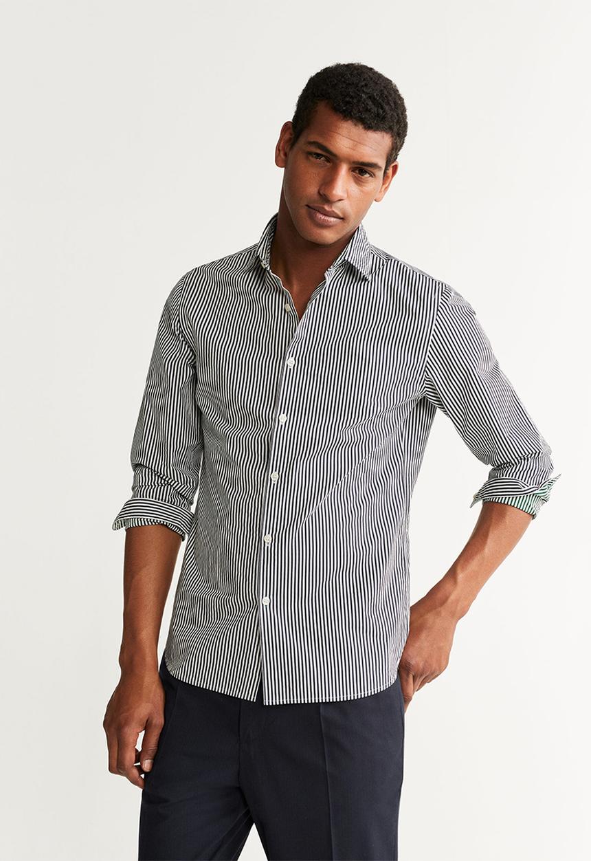 MANGO - Sela shirt - black & white