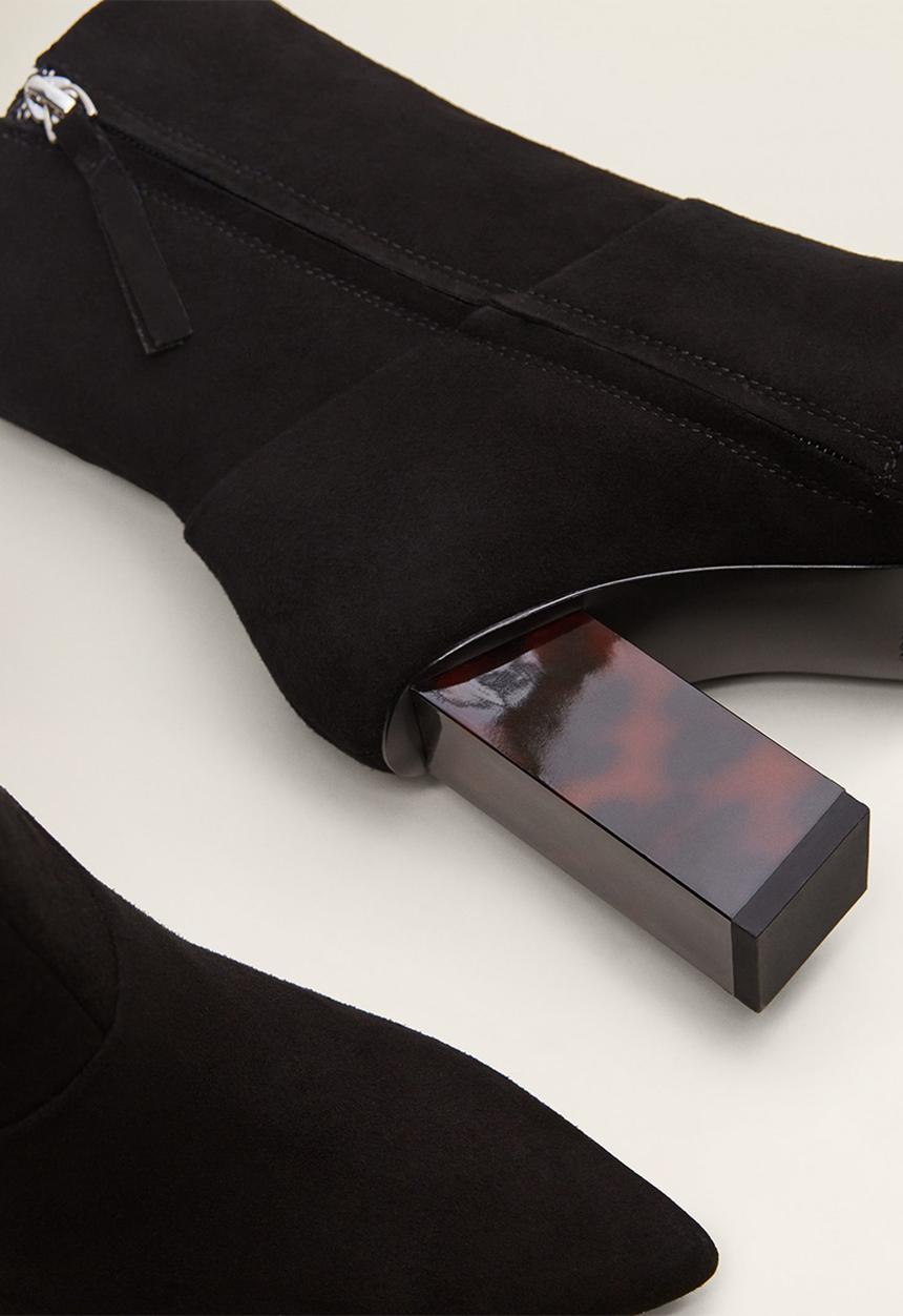 MANGO - Rombo suede ankle boot - black