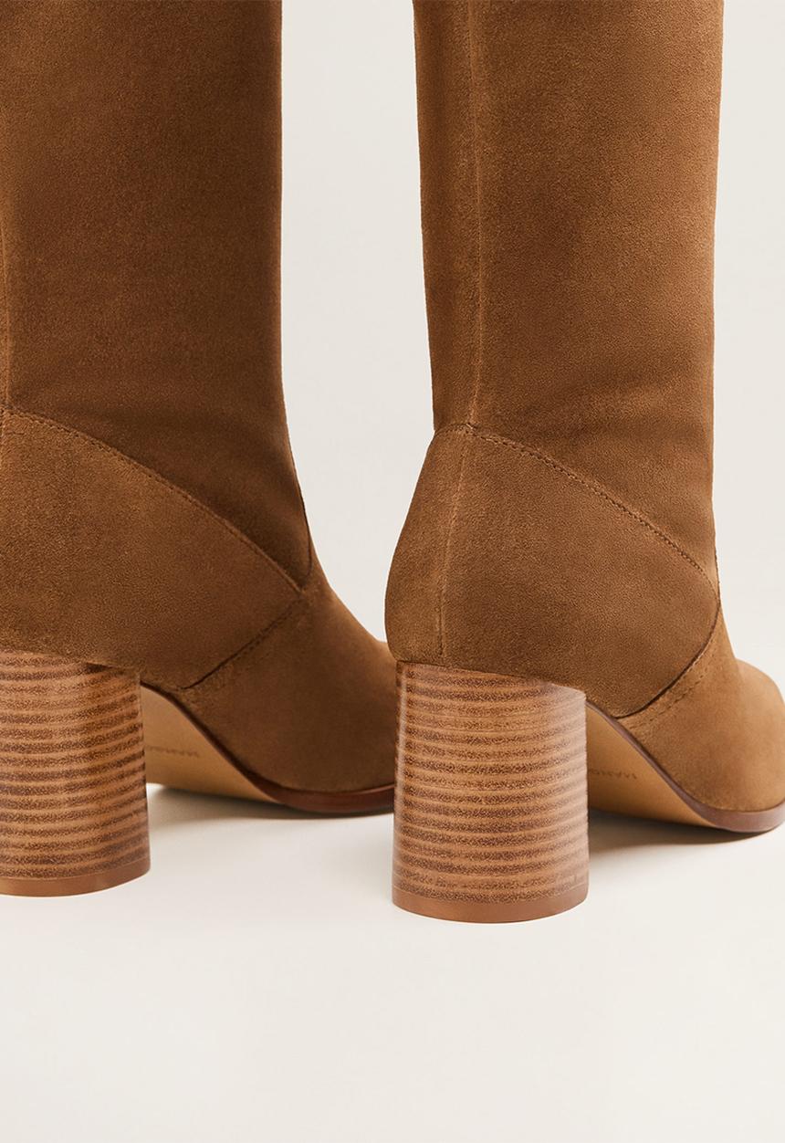 MANGO - Campo leather boot - brown