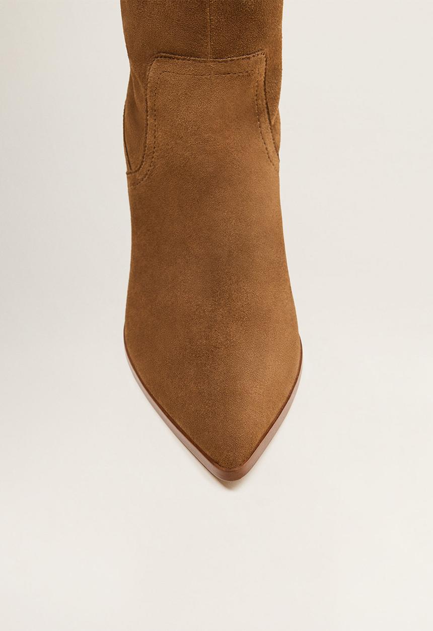 MANGO - Campo leather boot - brown