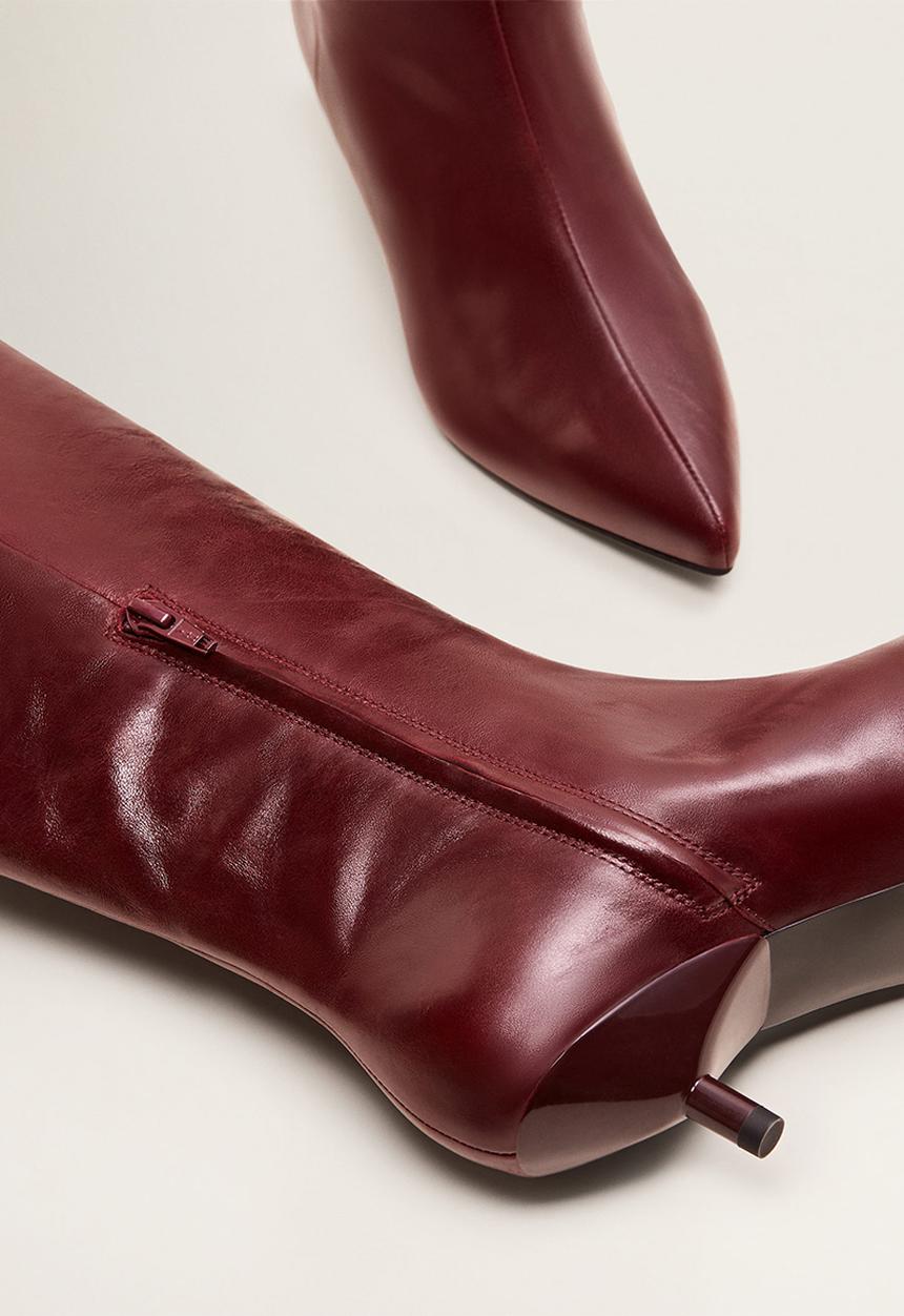 MANGO - Sweet leather boot - burgundy 