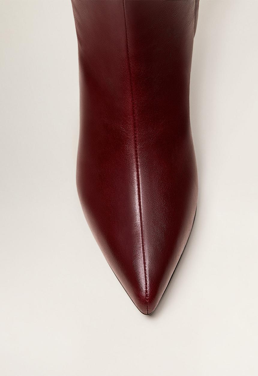 MANGO - Sweet leather boot - burgundy 
