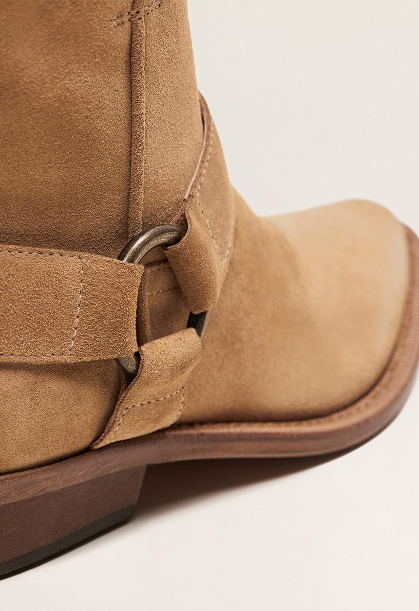 MANGO - Tambor leather ankle boot - brown