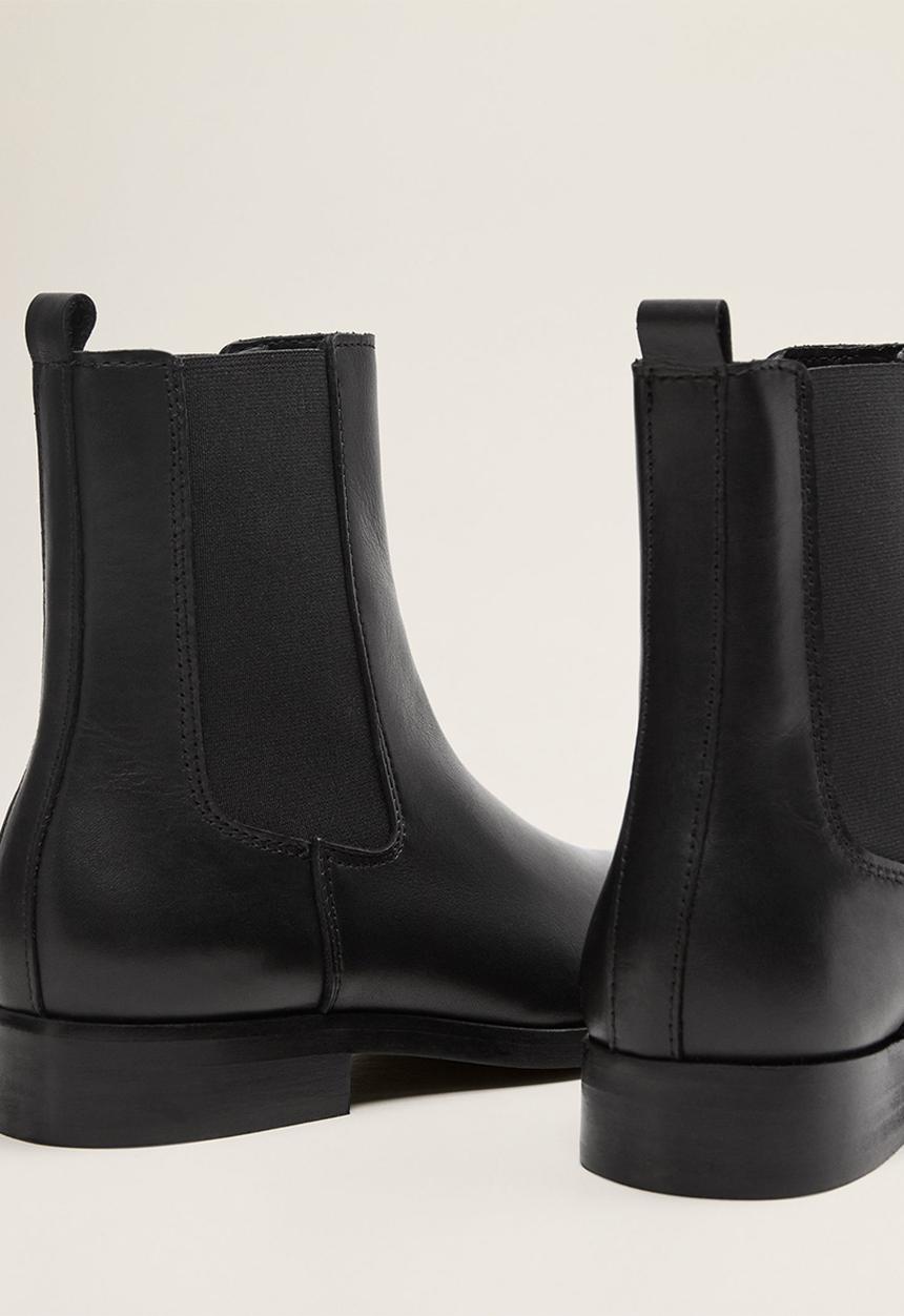 MANGO - Staple leather chelsea boot - black