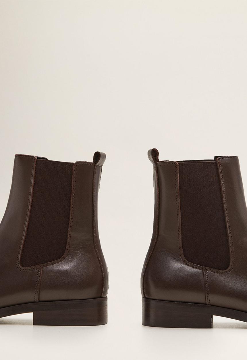 MANGO - Staple leather chelsea boot - dark brown
