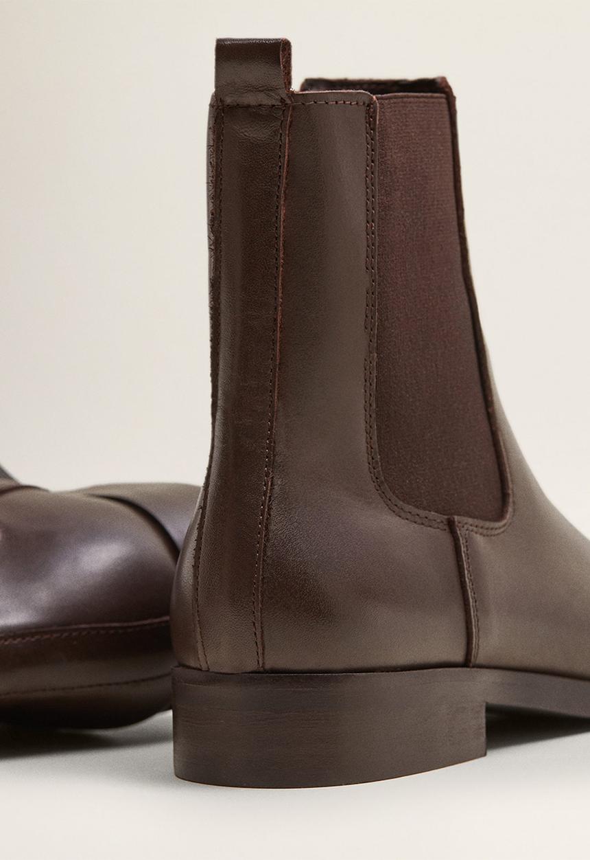 MANGO - Staple leather chelsea boot - dark brown