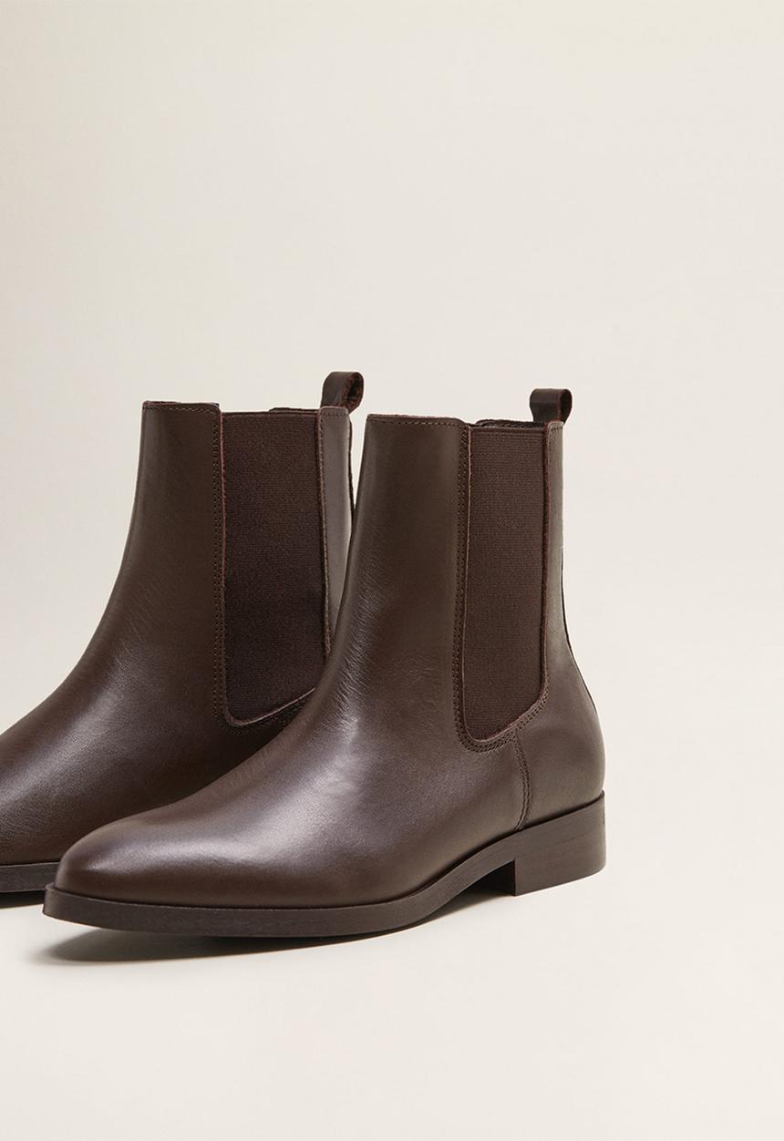 MANGO - Staple leather chelsea boot - dark brown