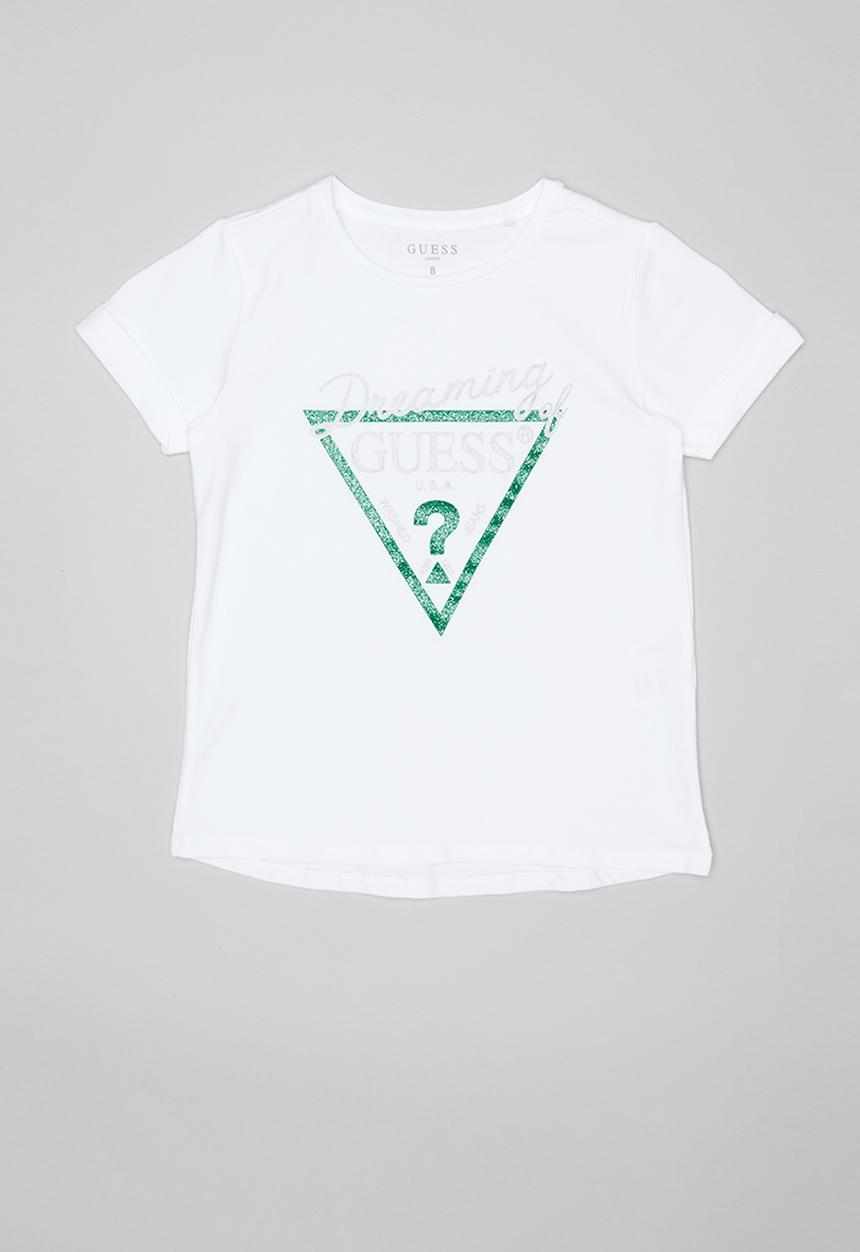 GUESS - Short sleeve guess tri tee - white & green