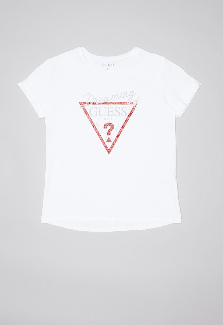 GUESS - Teens short sleeve guess tri tee - white