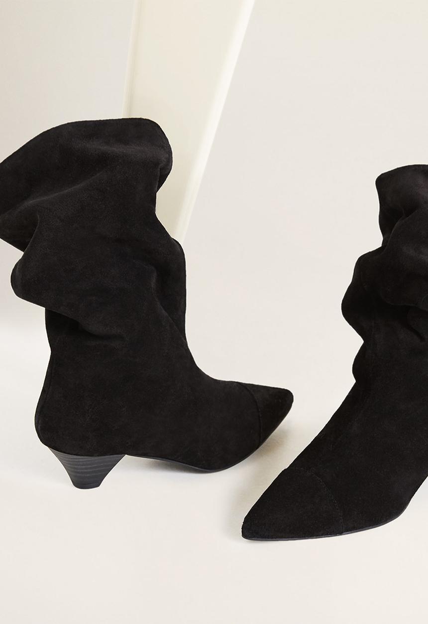 MANGO - Ruth suede boot - black