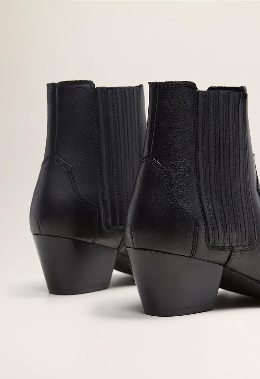 MANGO - Hannover leather ankle boot - black