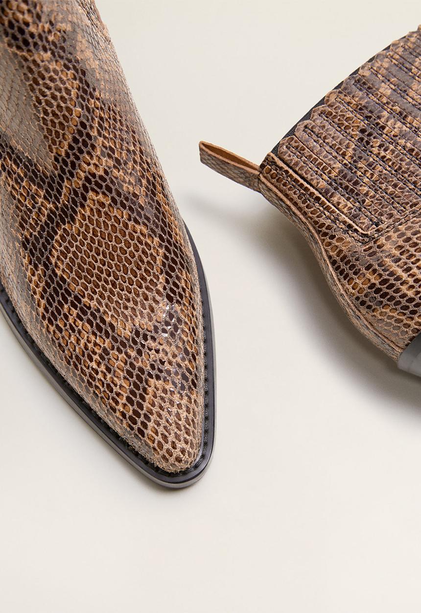 MANGO - Roma 1 leather ankle boot - brown