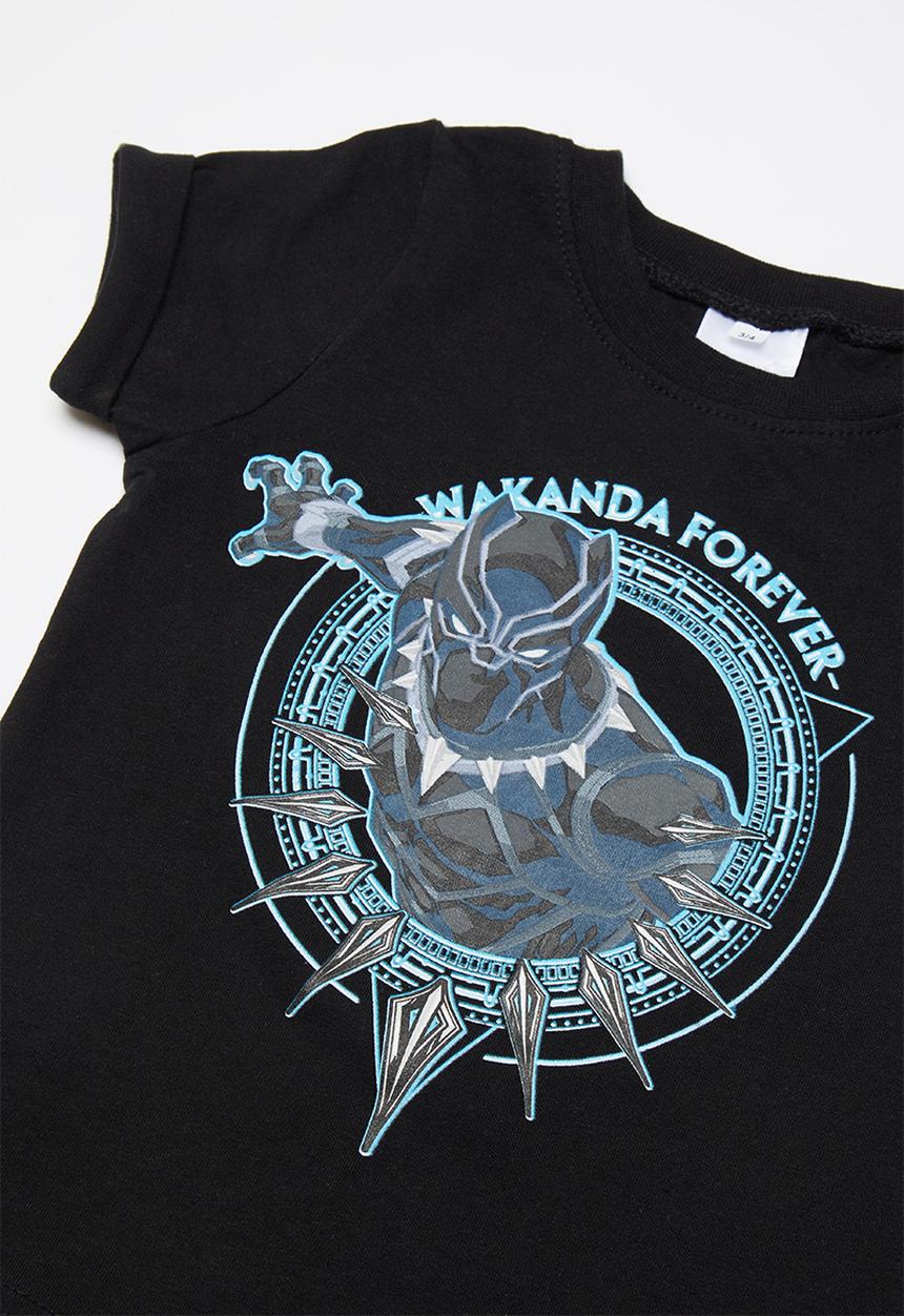 Pop Candy - Boys black panther tee - black