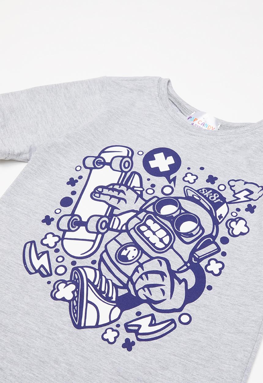 Pop Candy - Single skater tee - grey melange
