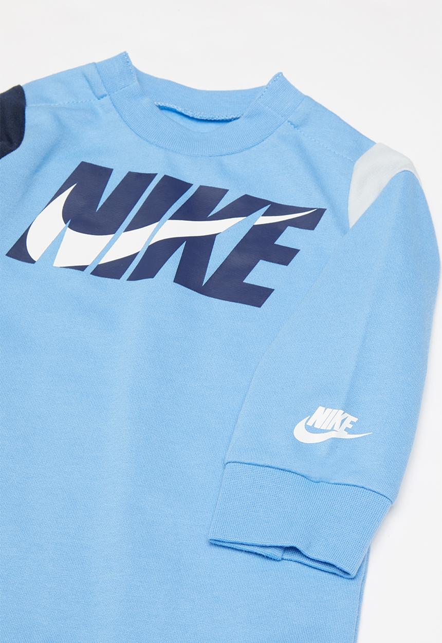Nike - Nike baby colour block coverall - blue