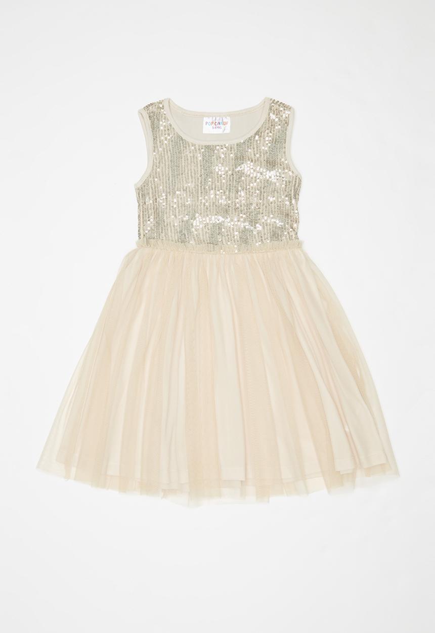 Pop Candy - Sequin combo party dress - champagne