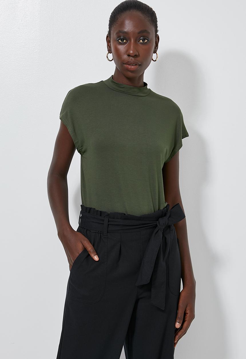 Superbalist - High neck soft feel tee - khaki