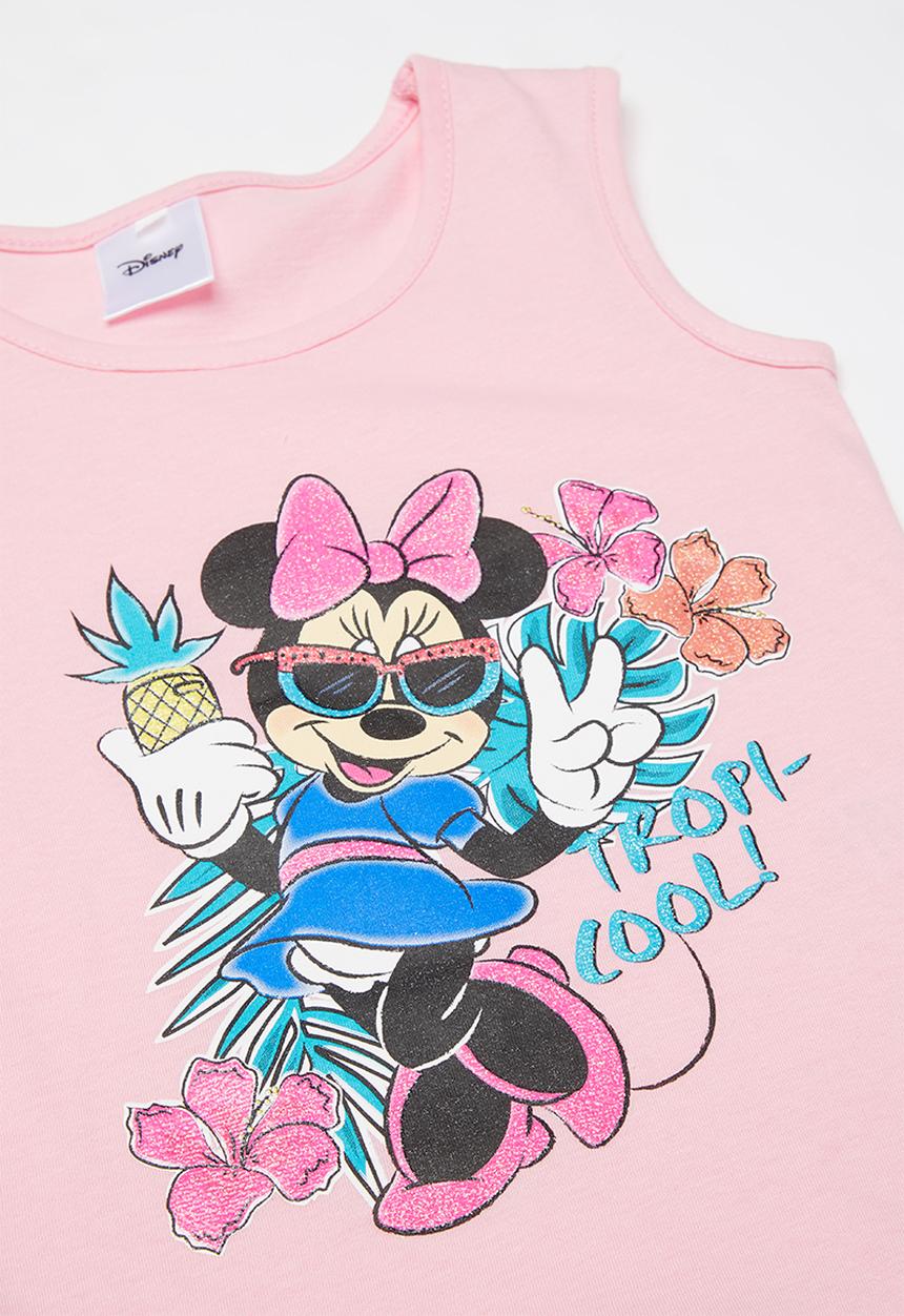Pop Candy - Girls tie front Minnie Mouse tee - pink
