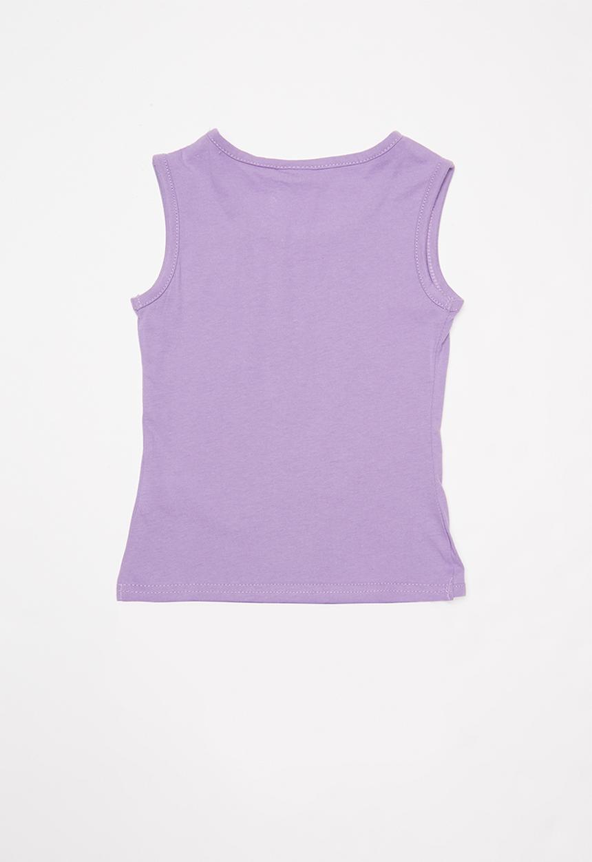 Pop Candy - Girls tie front frozen tee - purple
