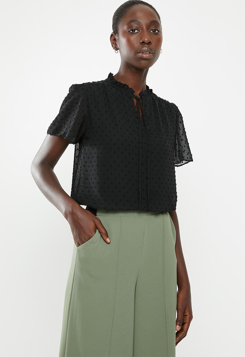 New Look - Dobby tie detail shirt - black
