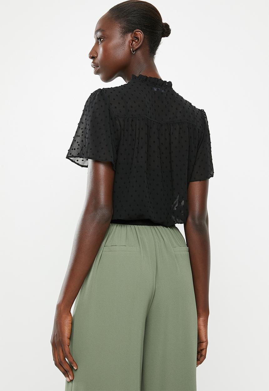 New Look - Dobby tie detail shirt - black