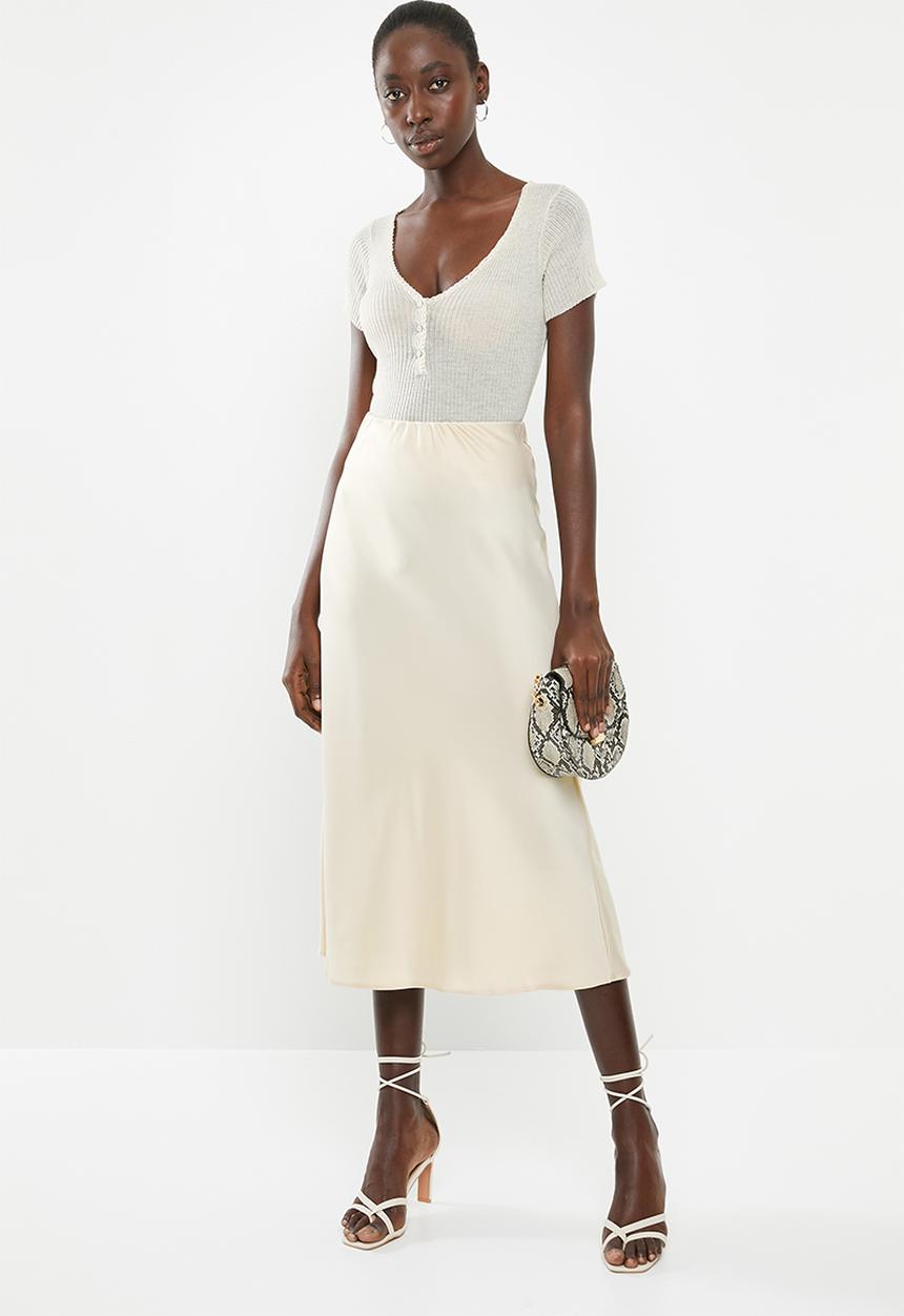 New Look - Eros midi skirt - cream