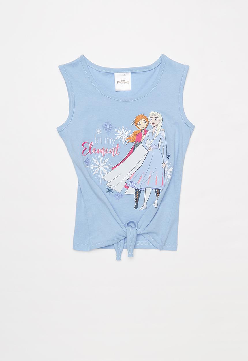 Pop Candy - Girls tie front frozen tee - blue