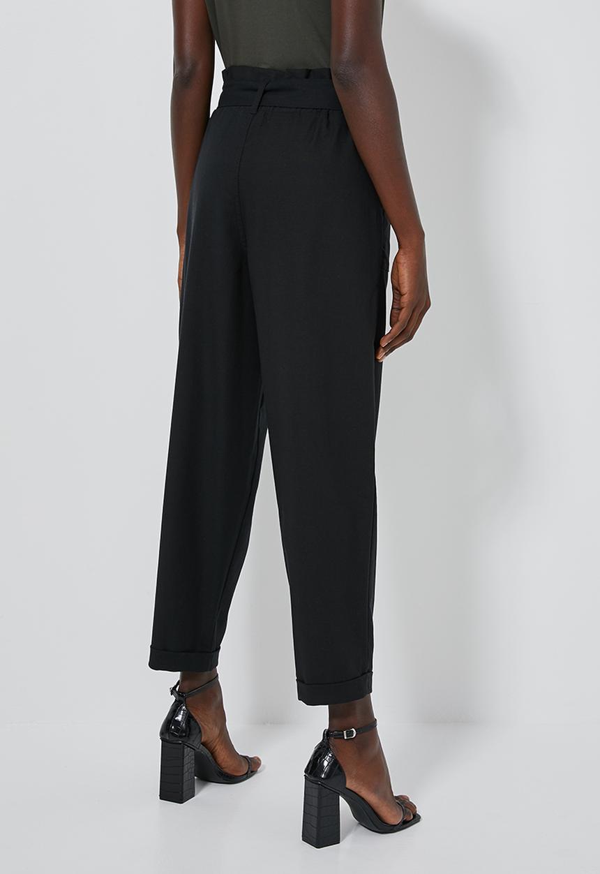 Superbalist - Paperbag trousers - black