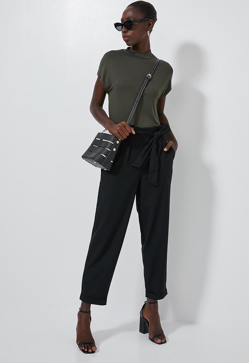 Superbalist - Paperbag trousers - black