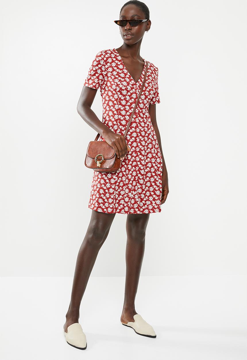 New Look - Floral mini dress - red