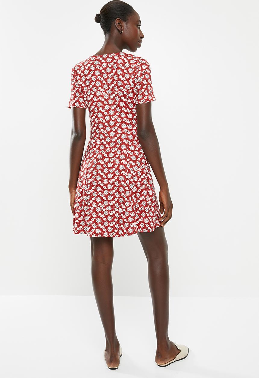 New Look - Floral mini dress - red