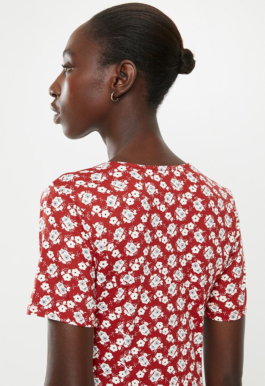 New Look - Floral mini dress - red