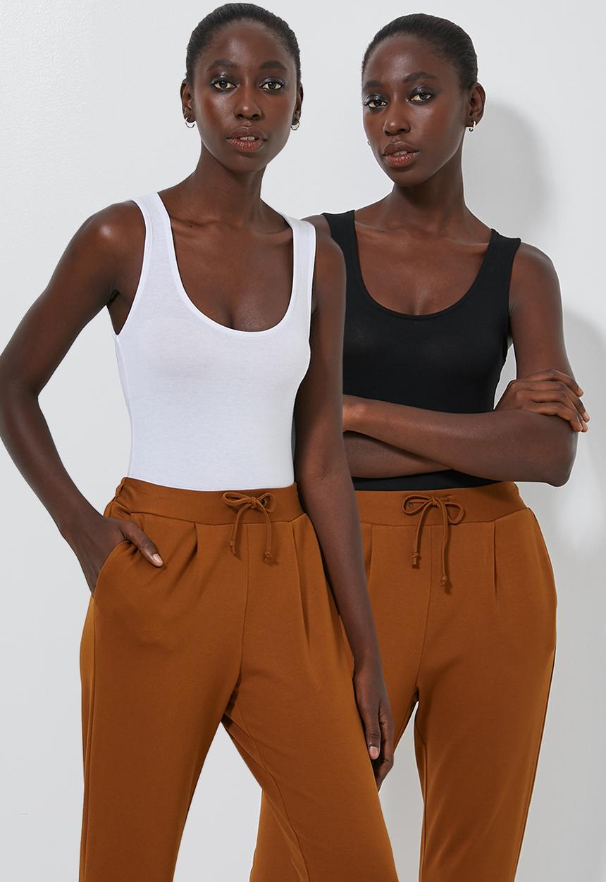 Superbalist - 2 Pack vest bodysuit - black & white